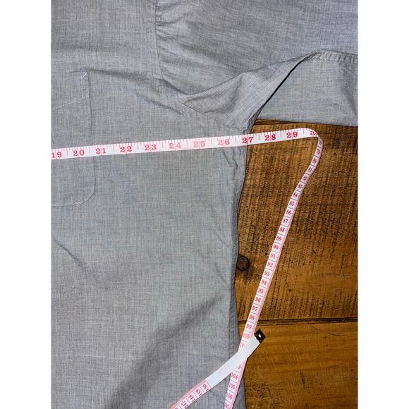 Mens Tommy Hilfiger Gray Blue Long Sleeve‎ Button Down Dress Shirt Size 17 34-35 - Picture 6 of 6